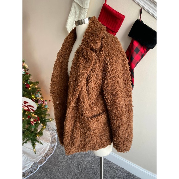 Divided brown teddy coat, size M - Picture 5 of 12